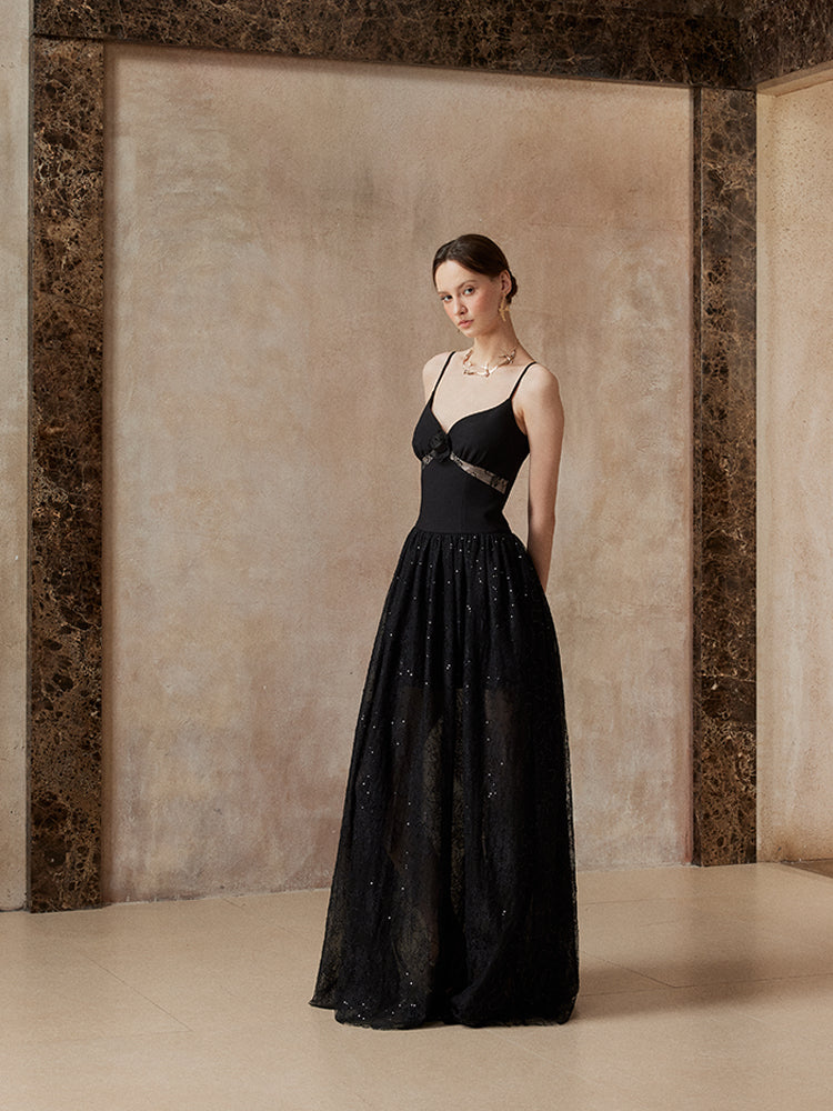 Fa Sogno FSN25AW-DR-09 Black starry sky camisole dress