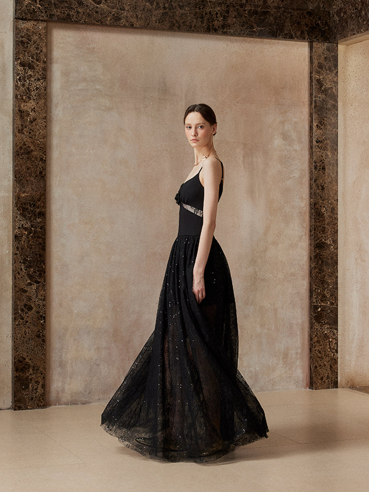 Fa Sogno FSN25AW-DR-09 Black starry sky camisole dress