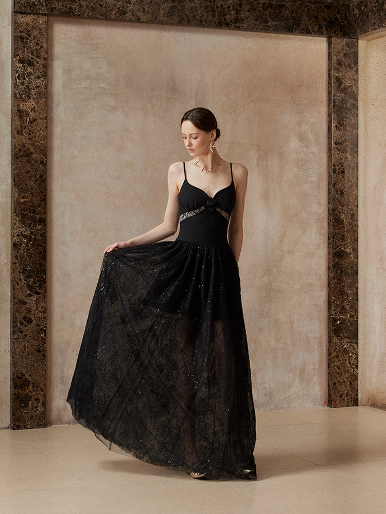 Fa Sogno FSN25AW-DR-09 Black starry sky camisole dress
