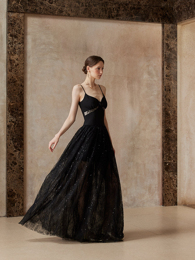 Fa Sogno FSN25AW-DR-09 Black starry sky camisole dress