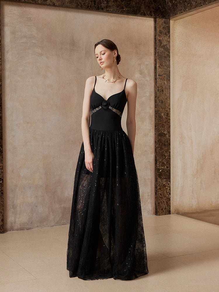Fa Sogno FSN25AW-DR-09 Black starry sky camisole dress