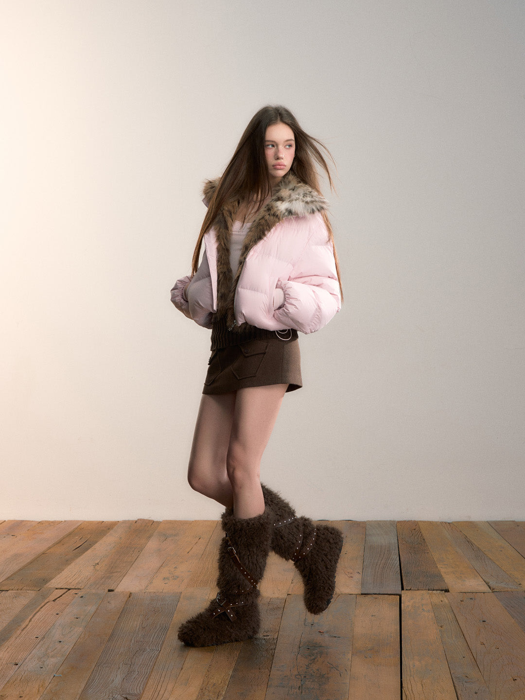 VIA PITTI VIADC716 Wool collar splicing three color warm 95 down jacket