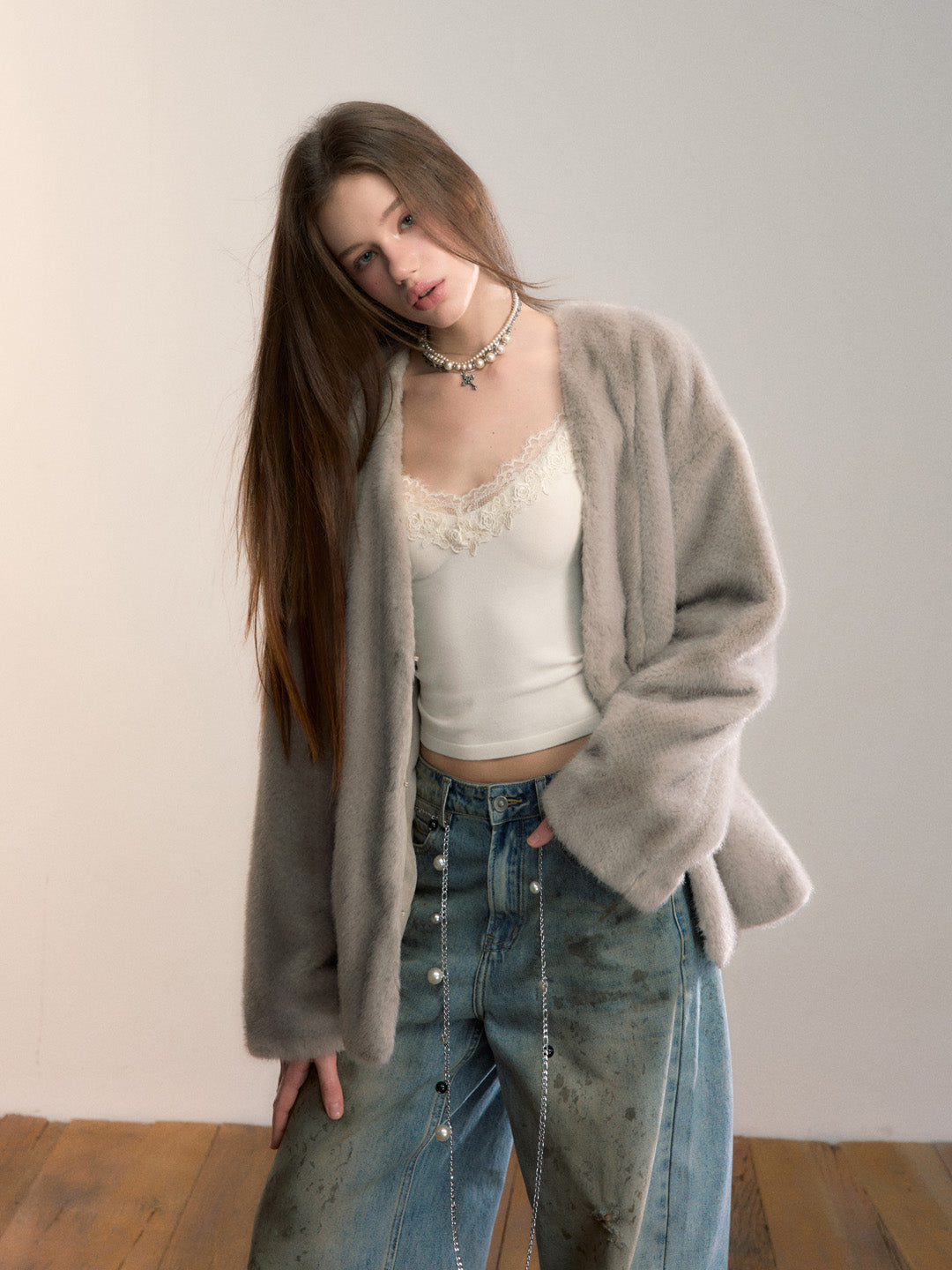 VIA PITTI VIADC660 Gradient eco-friendly fur coat