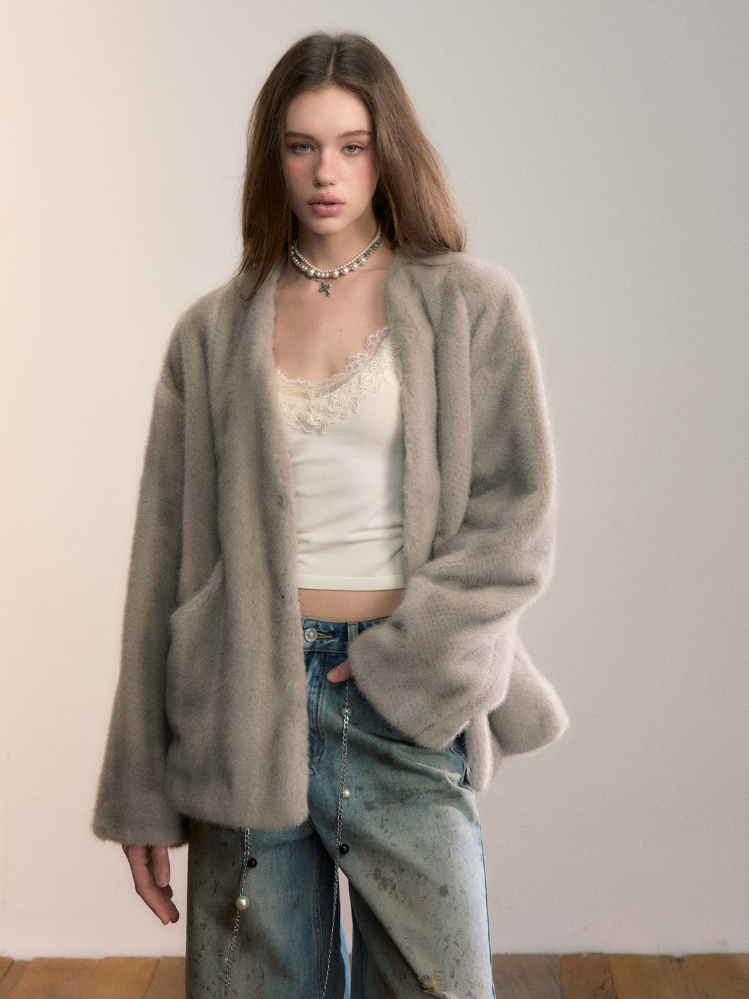 VIA PITTI VIADC660 Gradient eco-friendly fur coat