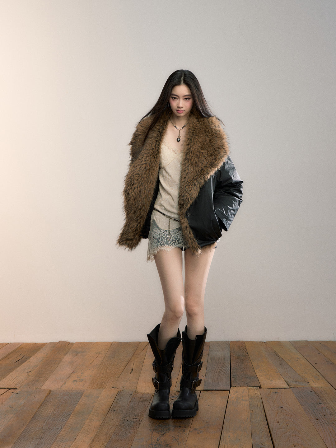 VIA PITTI VIADC710 Big fur collar warm 90 down jacket