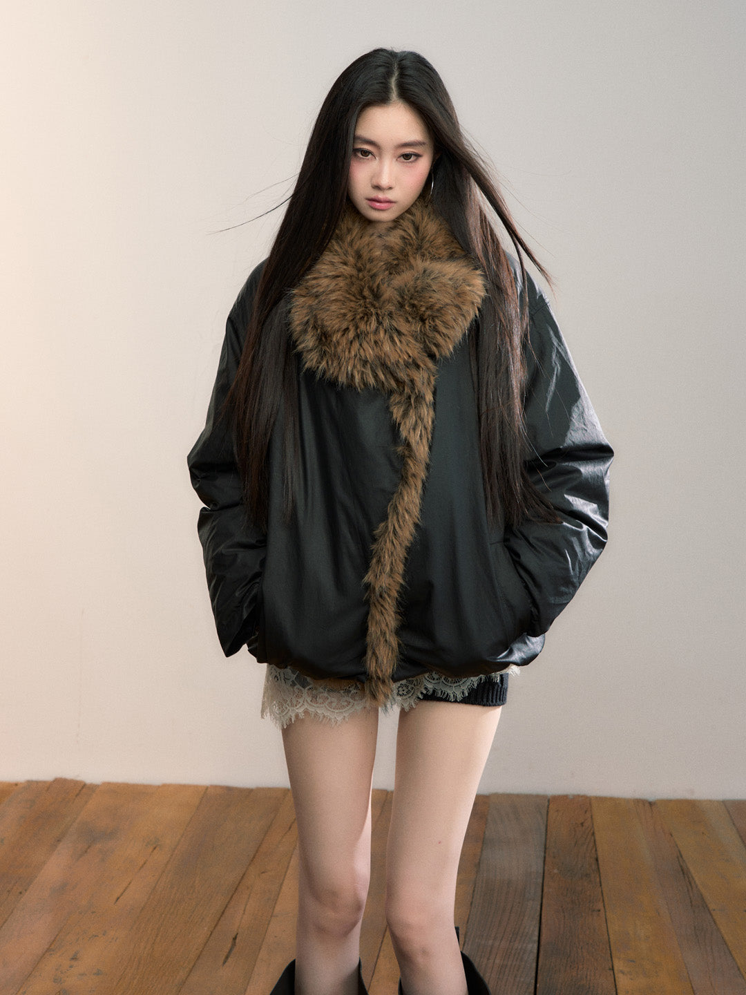 VIA PITTI VIADC710 Big fur collar warm 90 down jacket