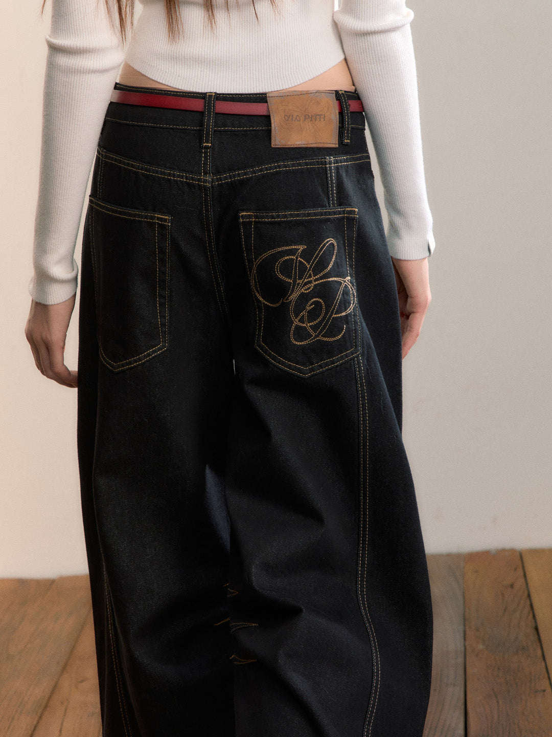 VIA PITTI VIADP711 Original color denim loose jeans