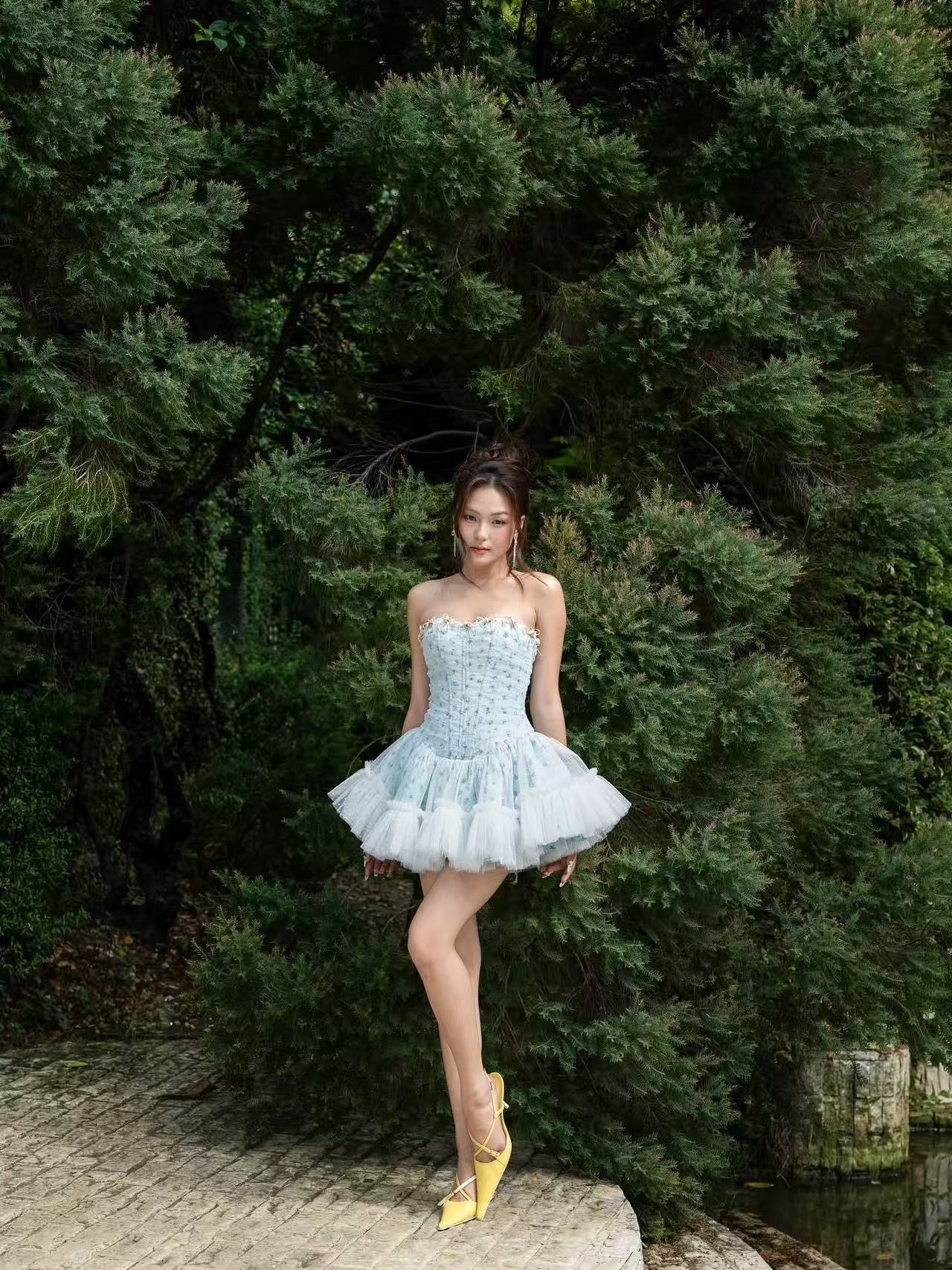 LANE Cì Moudy Dress-Blue