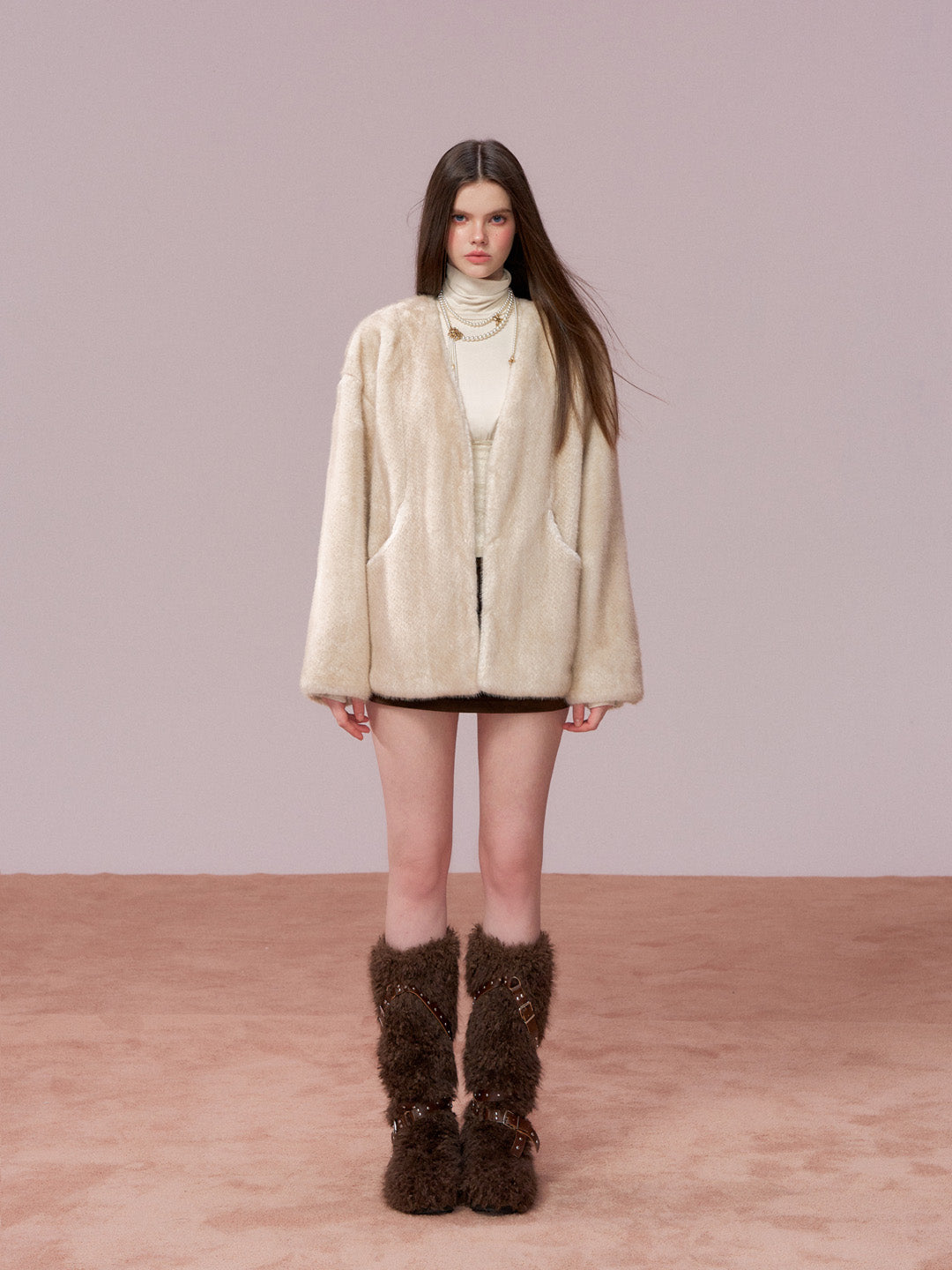 VIA PITTI VIADC660 Gradient eco-friendly fur coat