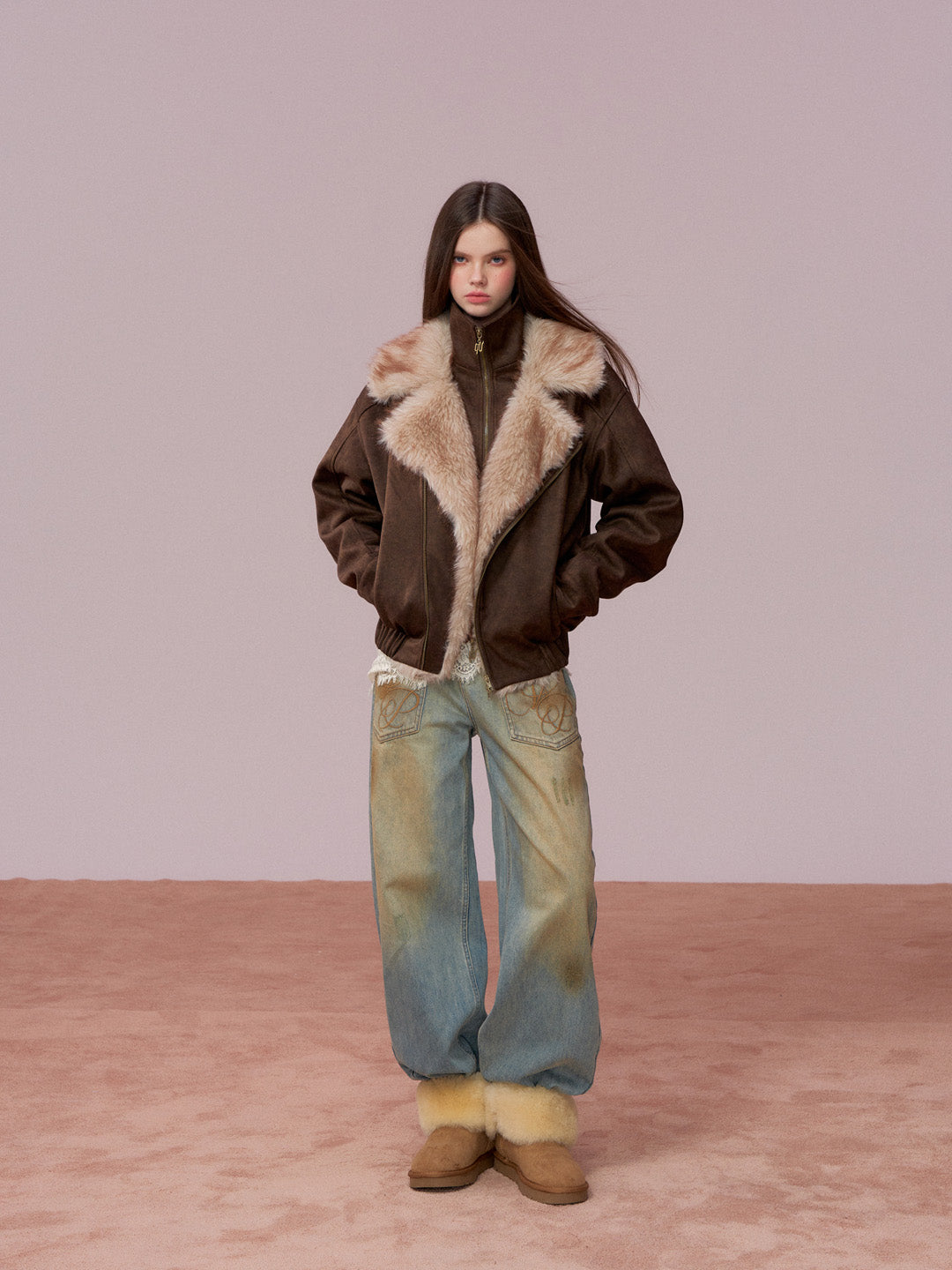 VIA PITTI VIADC686 Wool collar thick cotton jacket