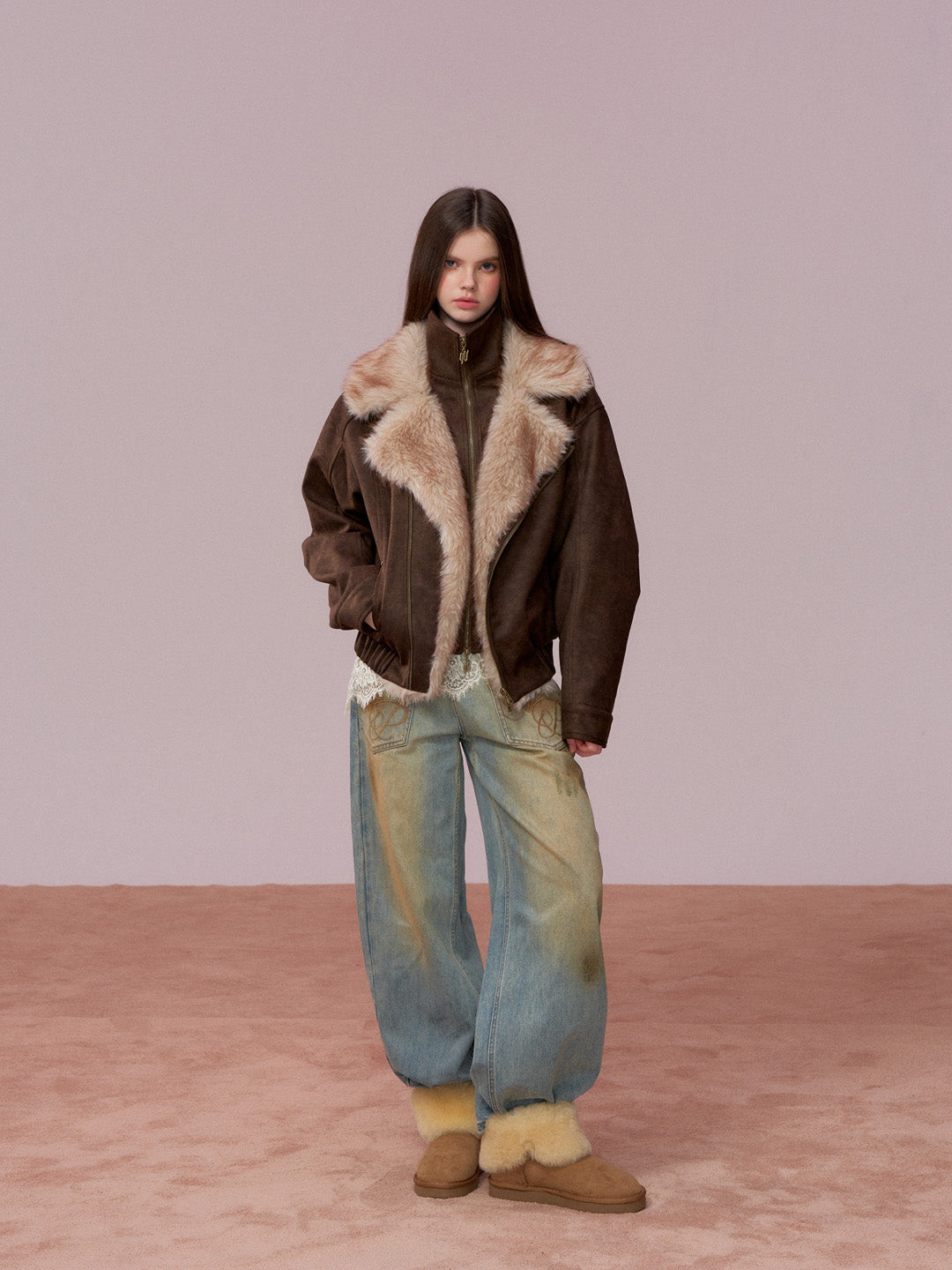 VIA PITTI VIADC686 Wool collar thick cotton jacket