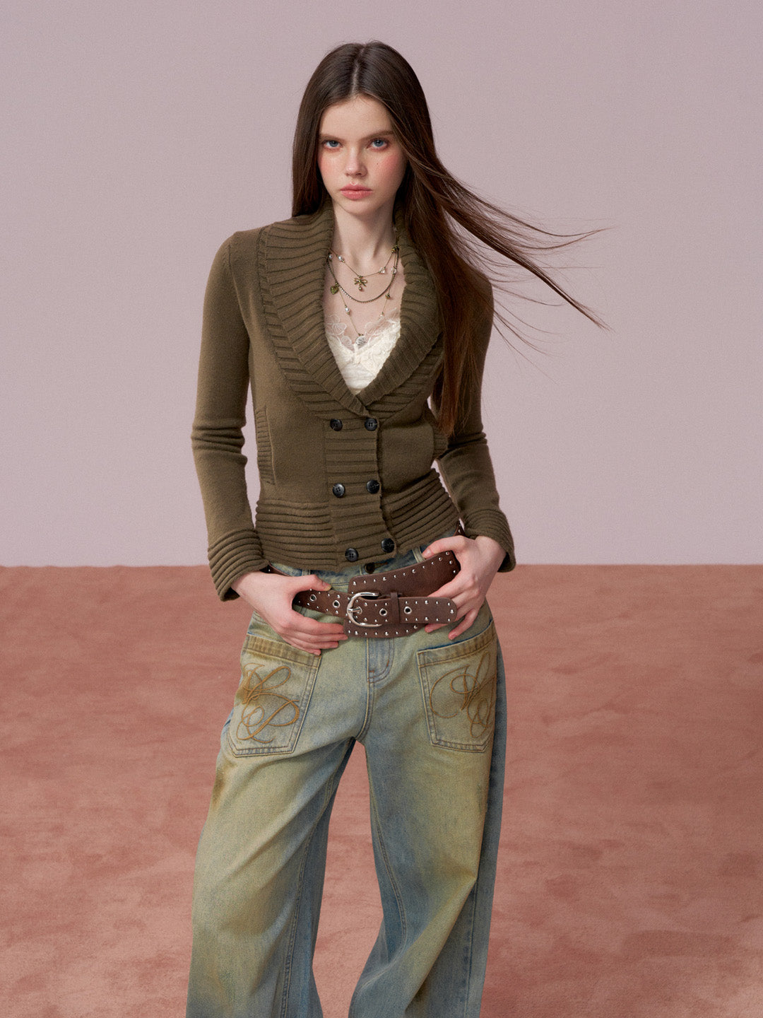 VIA PITTI VIADK776 Basic lapel sweater