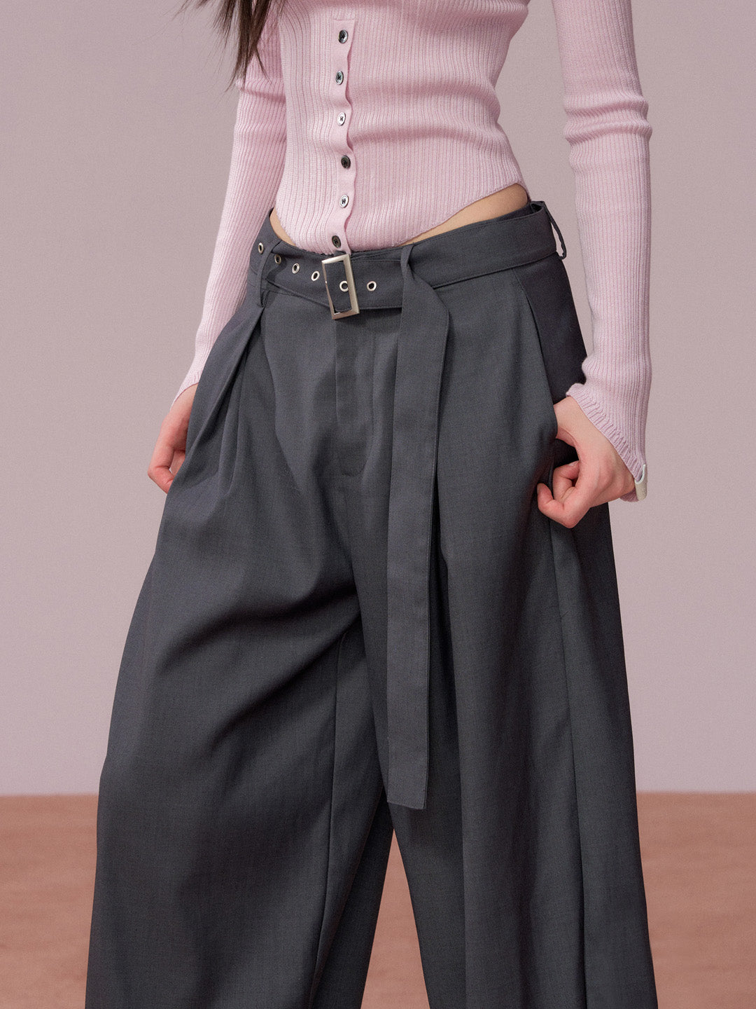VIA PITTI VIADP723 Versatile loose long waistband suit pants