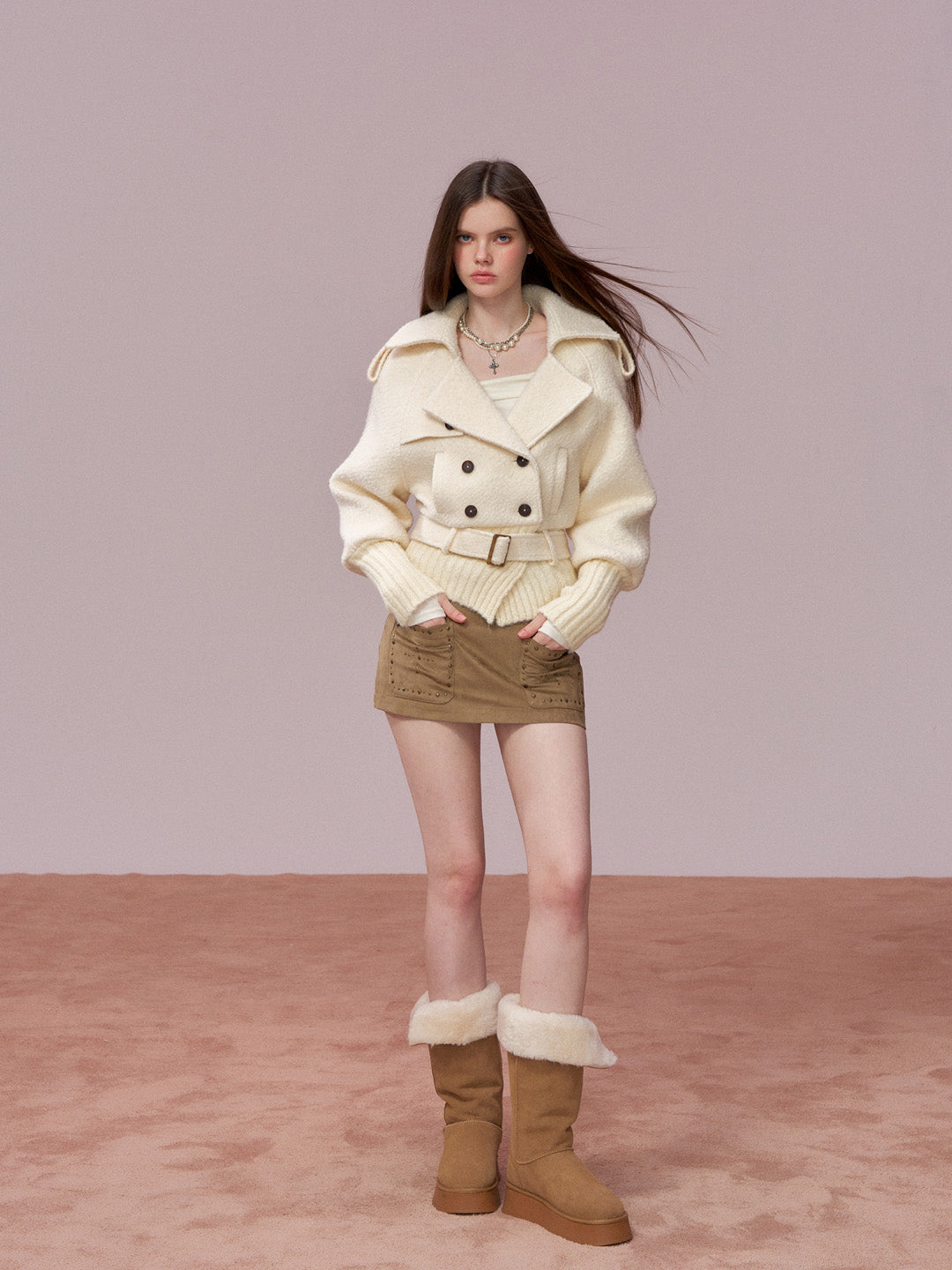 VIA PITTI VIADC735 Splicing design jacket coat