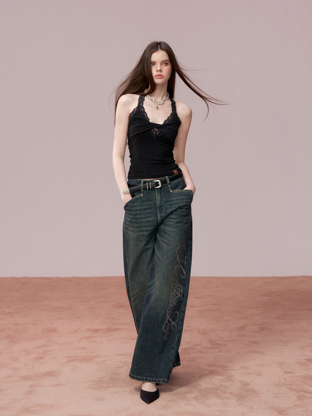 VIA PITTI VIADTP691 Lace patchwork inner bottom vest