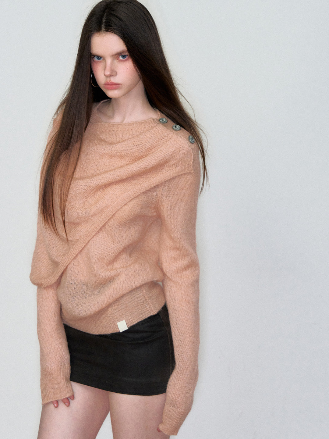VIA PITTI VIAAK877 Small cape shawl style pullover sweater