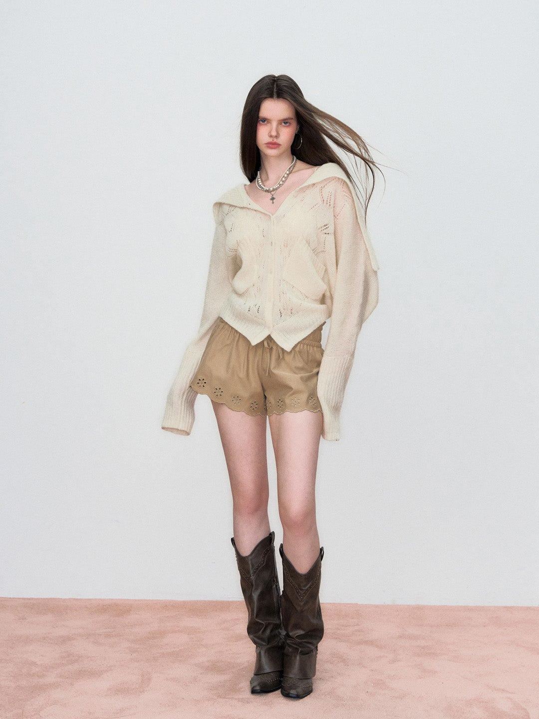 VIA PITTI VIAAK839 Hollow out colored yarn sweater cardigan