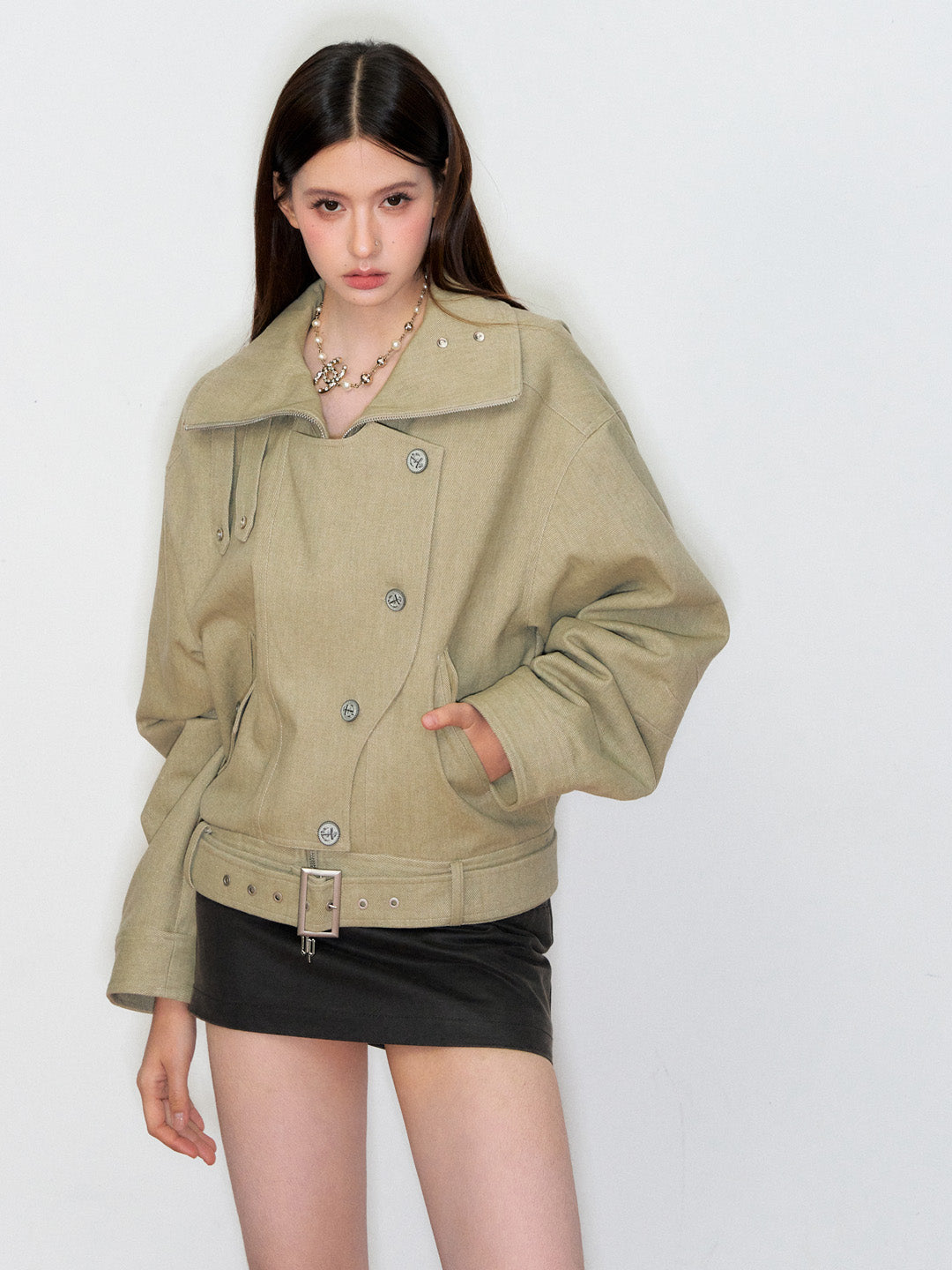 VIA PITTI VIAAC849 Irregular button jacket