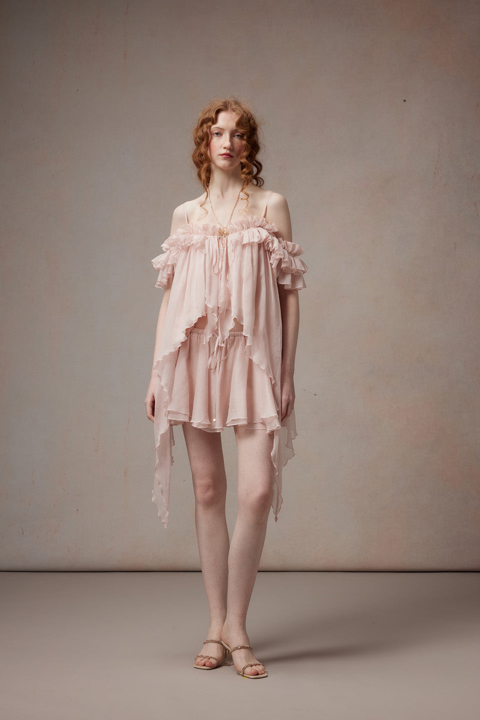 Fa Sogno FSN26PS-SHT-02-PK&FSN26PS-SK-02-PK Pink Feather Dance Set