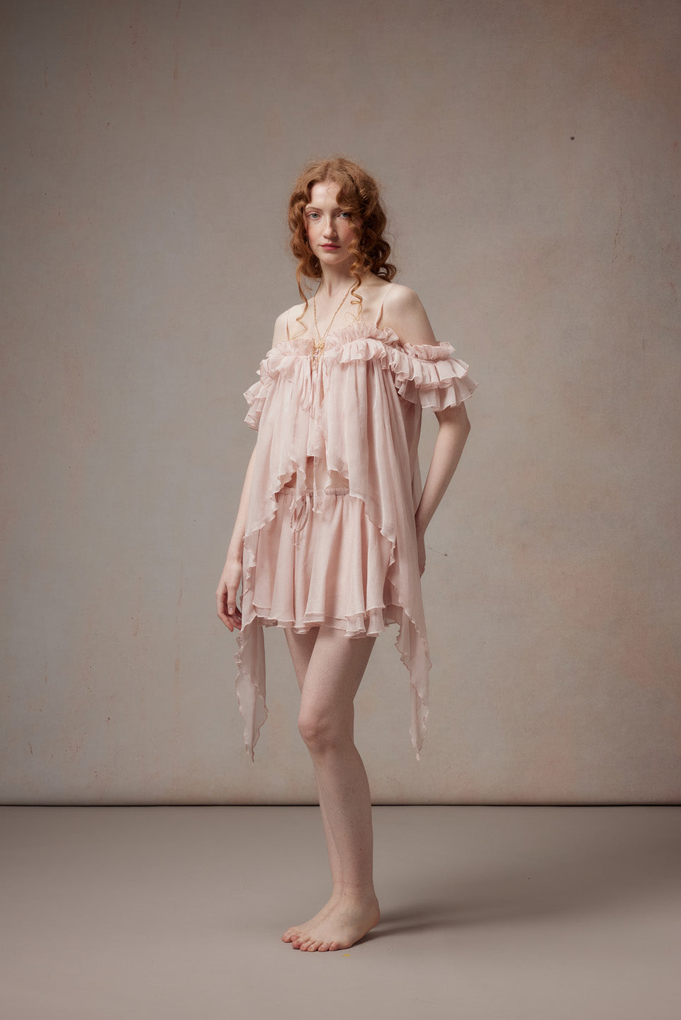 Fa Sogno FSN26PS-SHT-02-PK&FSN26PS-SK-02-PK Pink Feather Dance Set