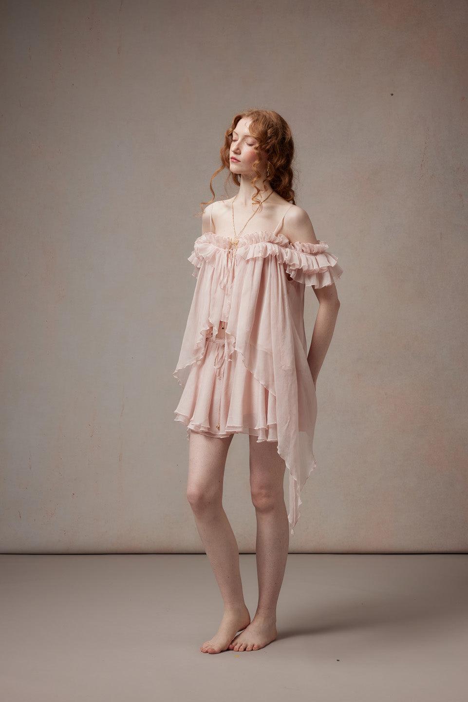 Fa Sogno FSN26PS-SHT-02-PK&FSN26PS-SK-02-PK Pink Feather Dance Set