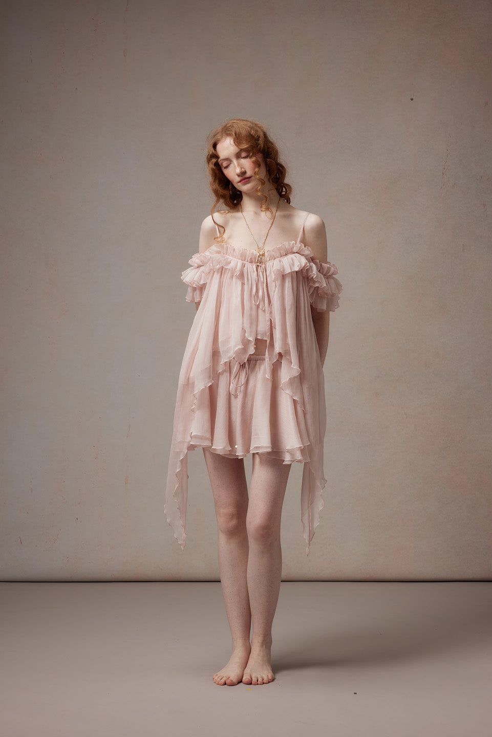Fa Sogno FSN26PS-SHT-02-PK&FSN26PS-SK-02-PK Pink Feather Dance Set