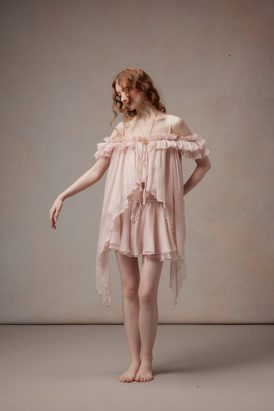 Fa Sogno FSN26PS-SHT-02-PK&FSN26PS-SK-02-PK Pink Feather Dance Set