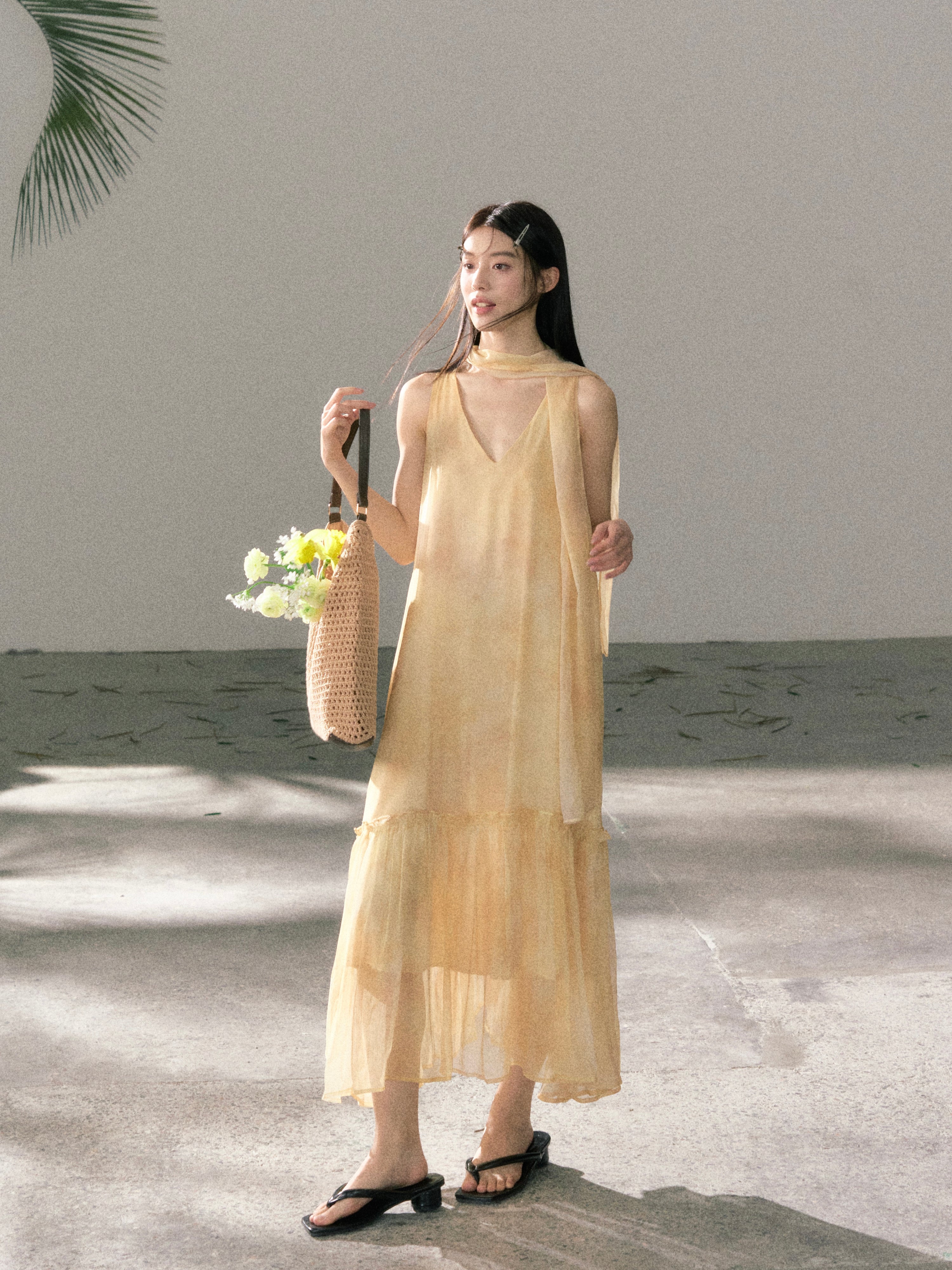 LAFREEDOM LAF360523 Atmospheric Light Yellow Gradient Dress