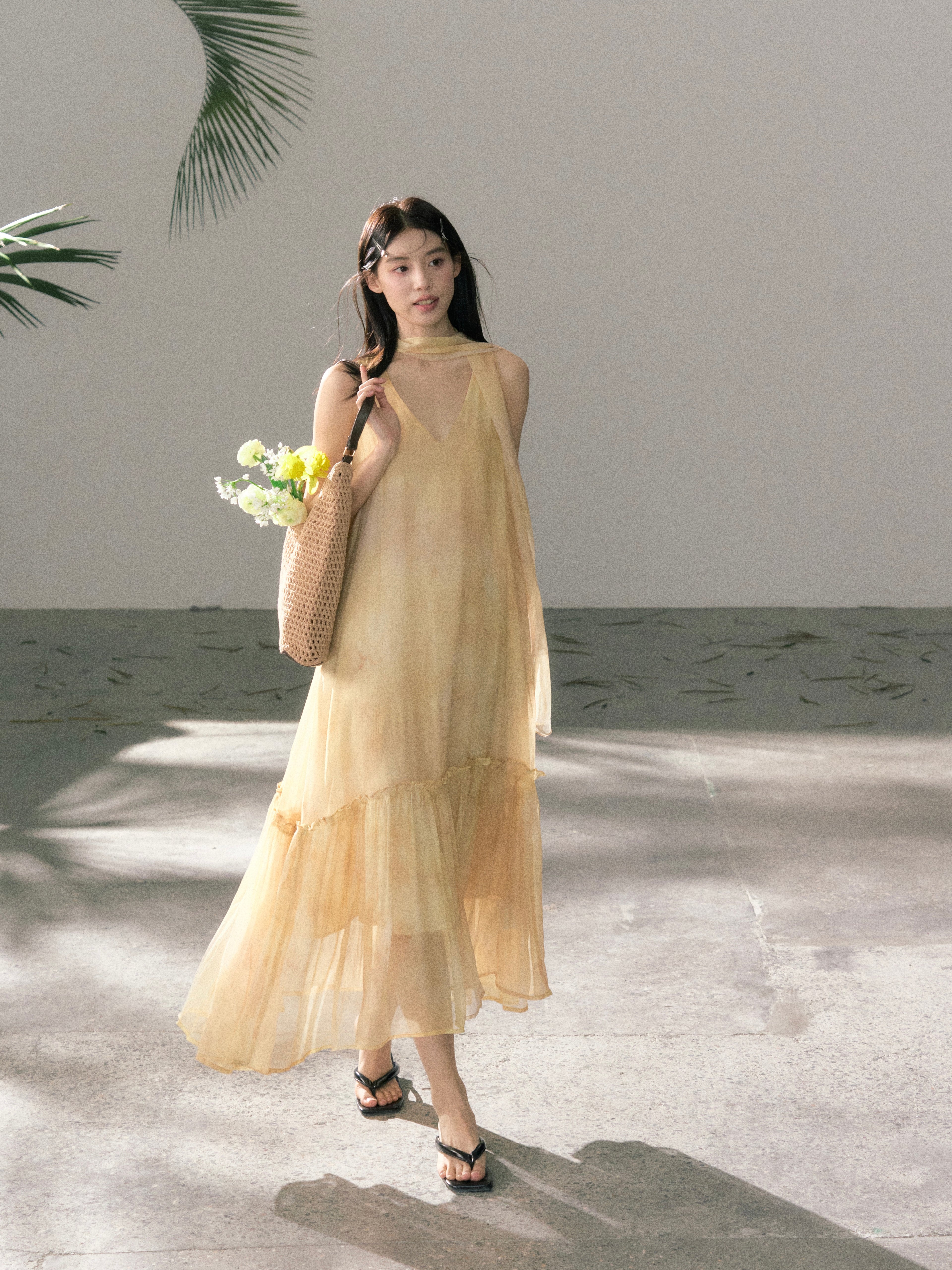 LAFREEDOM LAF360523 Atmospheric Light Yellow Gradient Dress