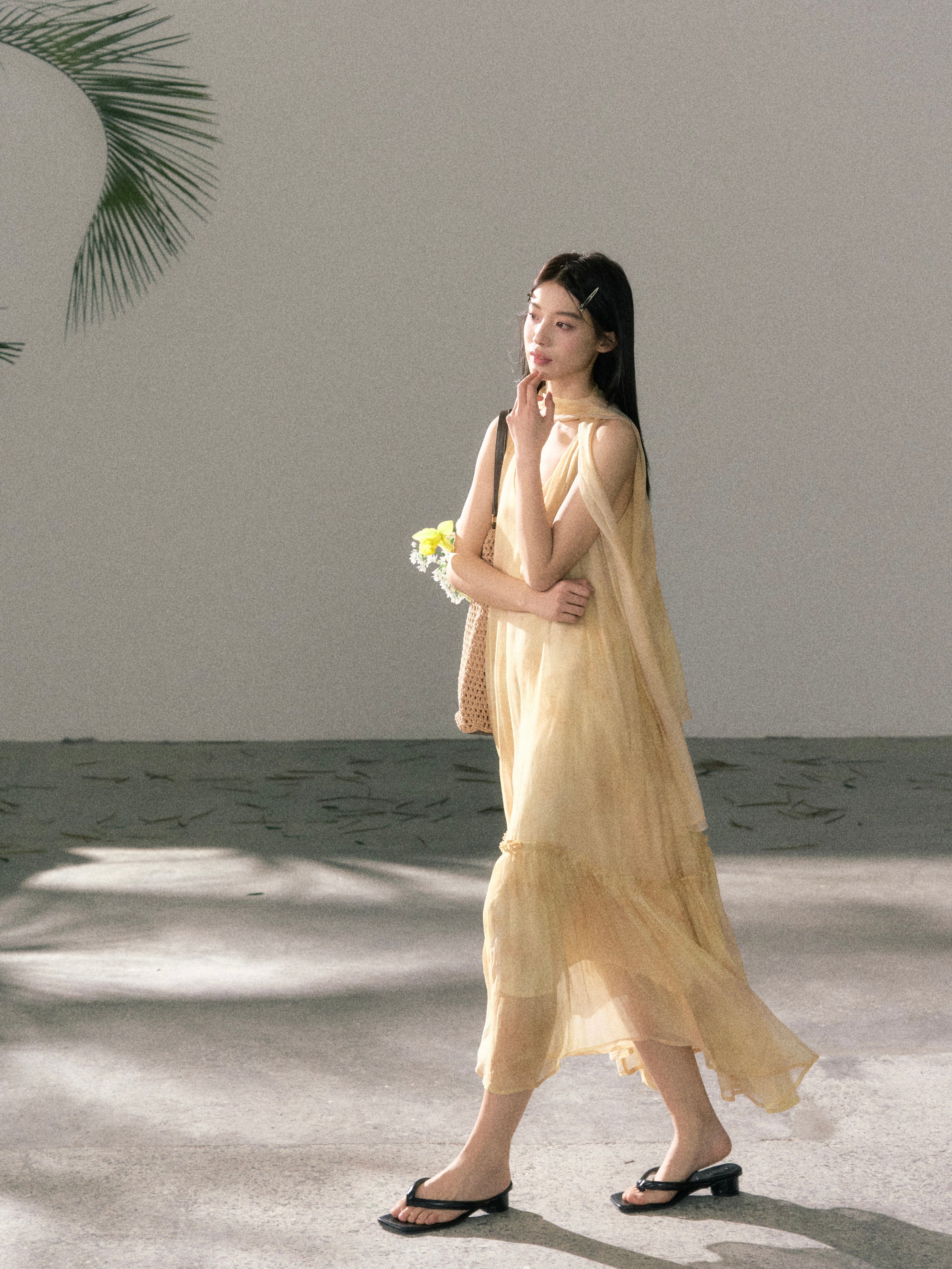 LAFREEDOM LAF360523 Atmospheric Light Yellow Gradient Dress
