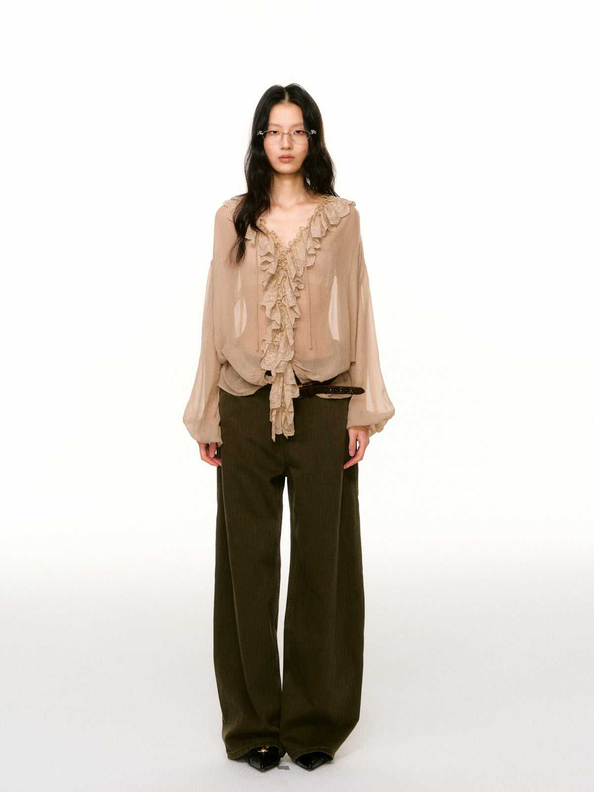 LAFREEDOM LAF360803 Lace Ruffle Blouse