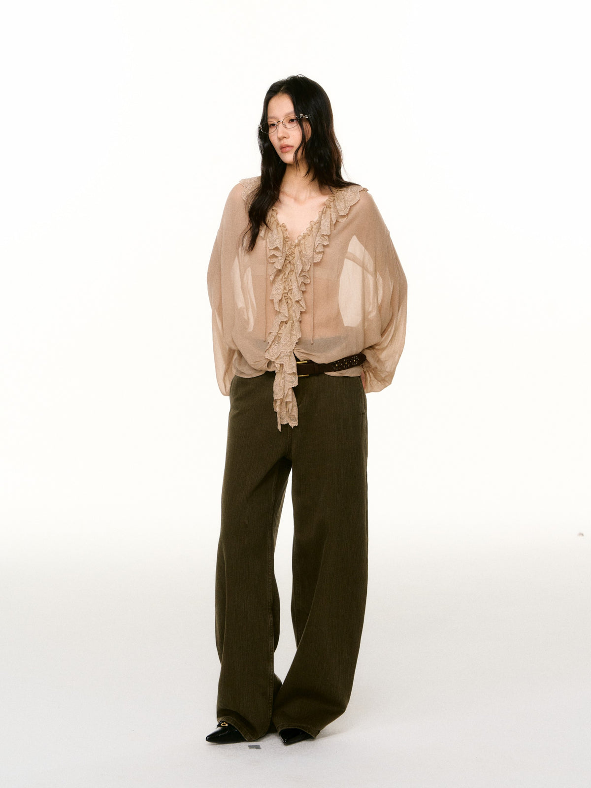 LAFREEDOM LAF360803 Lace Ruffle Blouse
