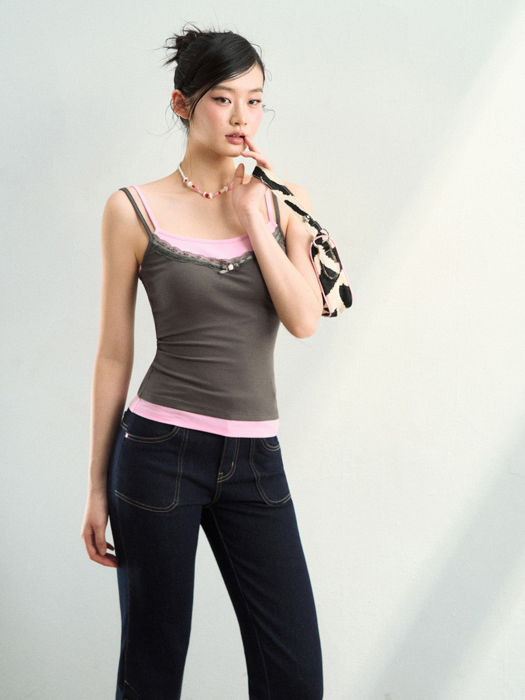 VIA PITTI VIAAT911 Color blocked patchwork camisole vest