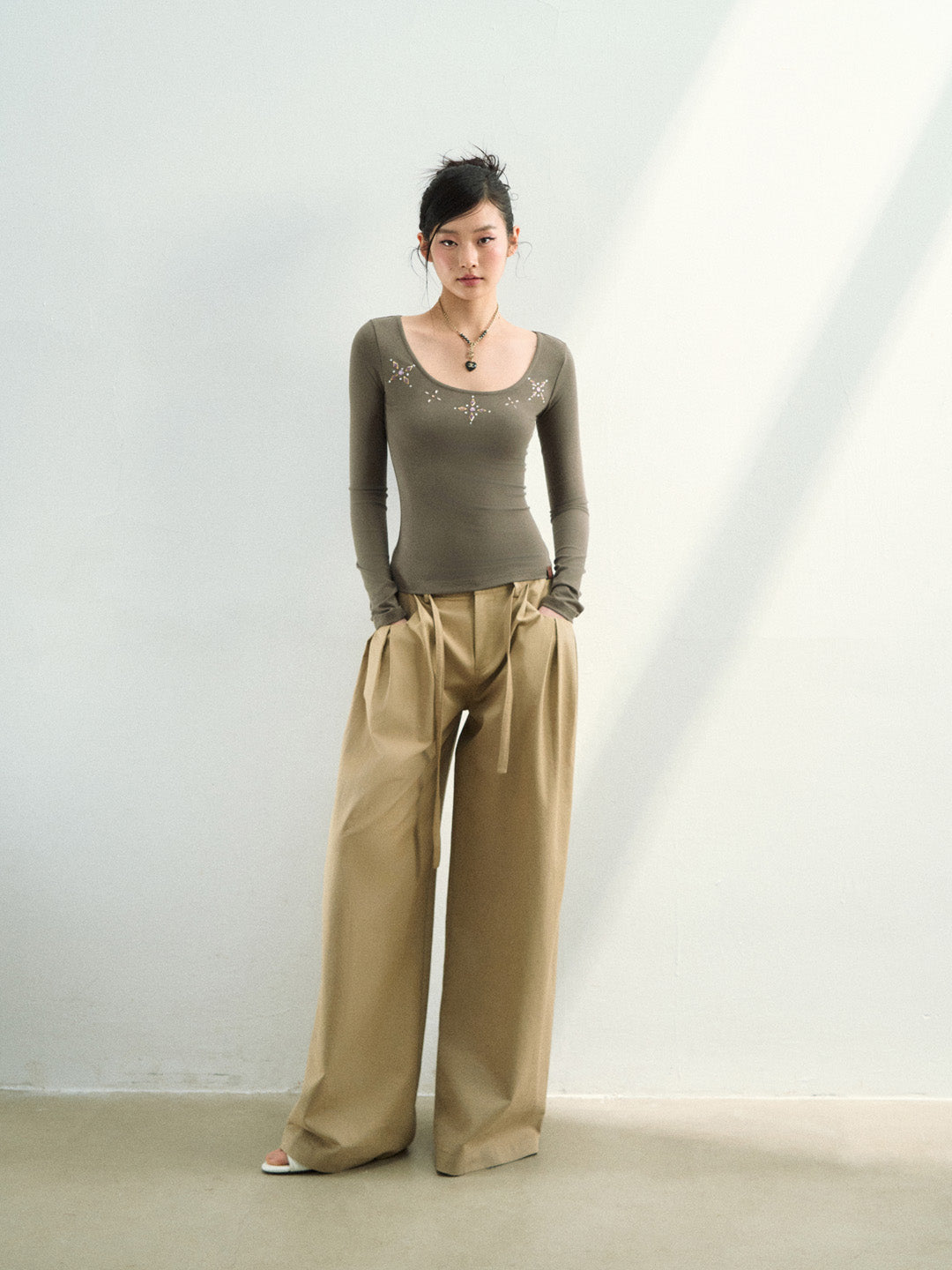 VIA PITTI VIAAP796 Folded loose fit casual pants