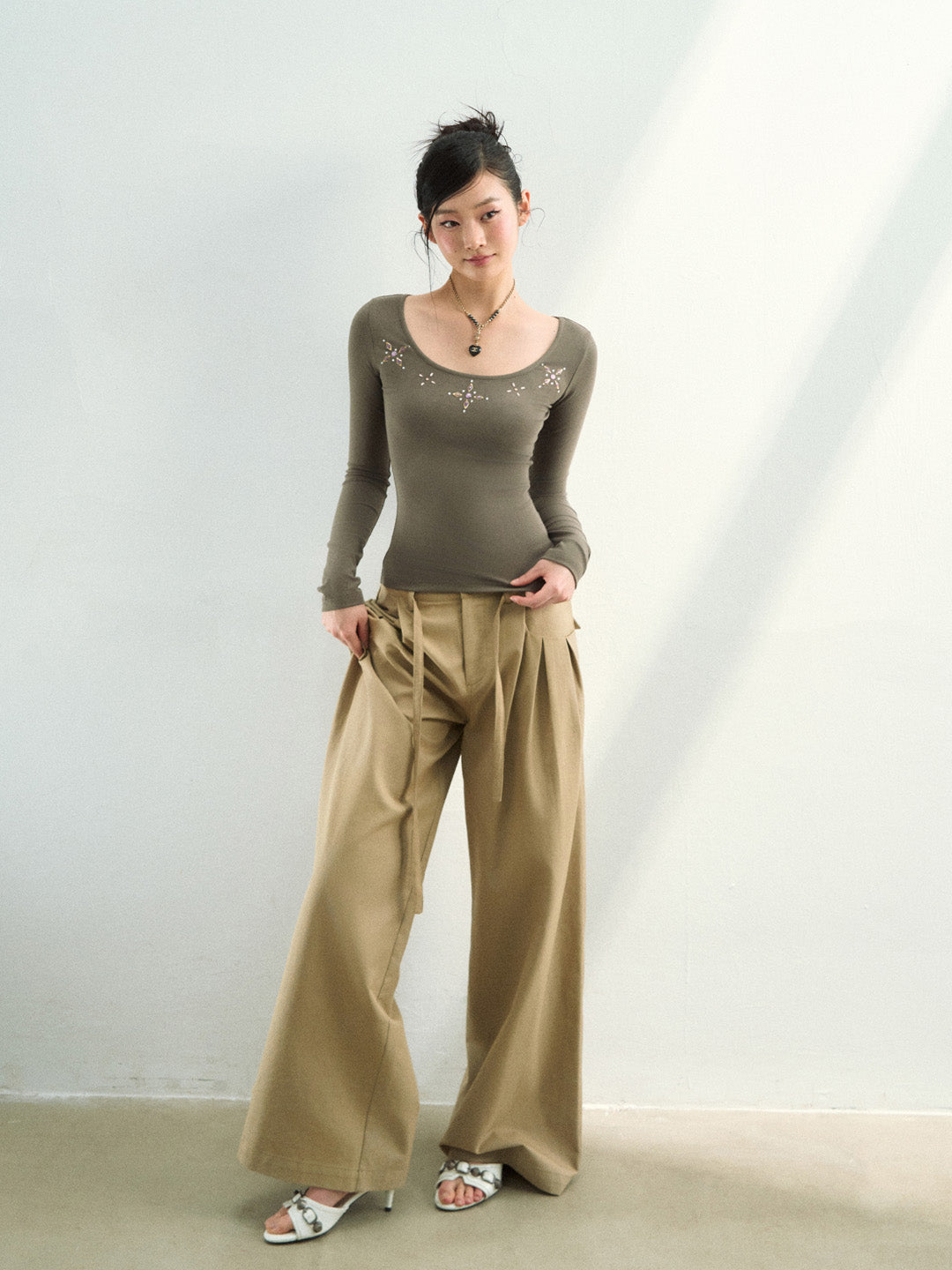 VIA PITTI VIAAP796 Folded loose fit casual pants