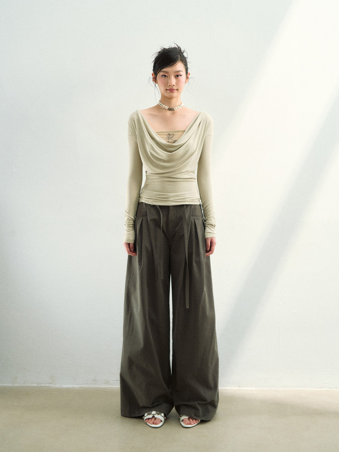 VIA PITTI VIAAP796 Folded loose fit casual pants
