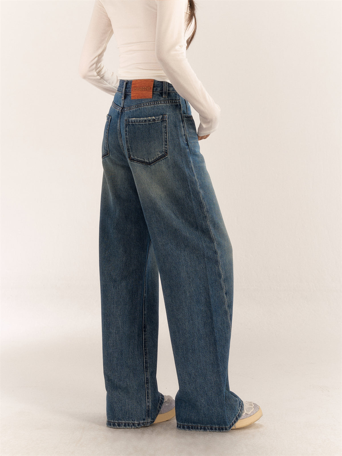 AsGony ASG24577 Loose Straight Jeans
