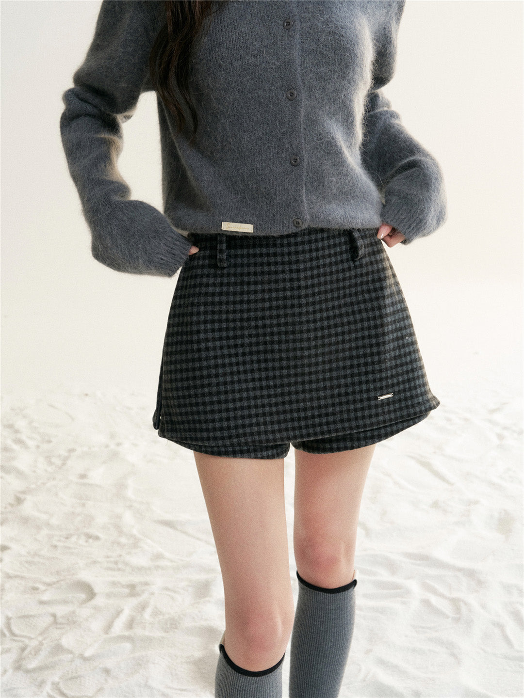 16DEWS 16D25506 Fake two piece woolen skirt