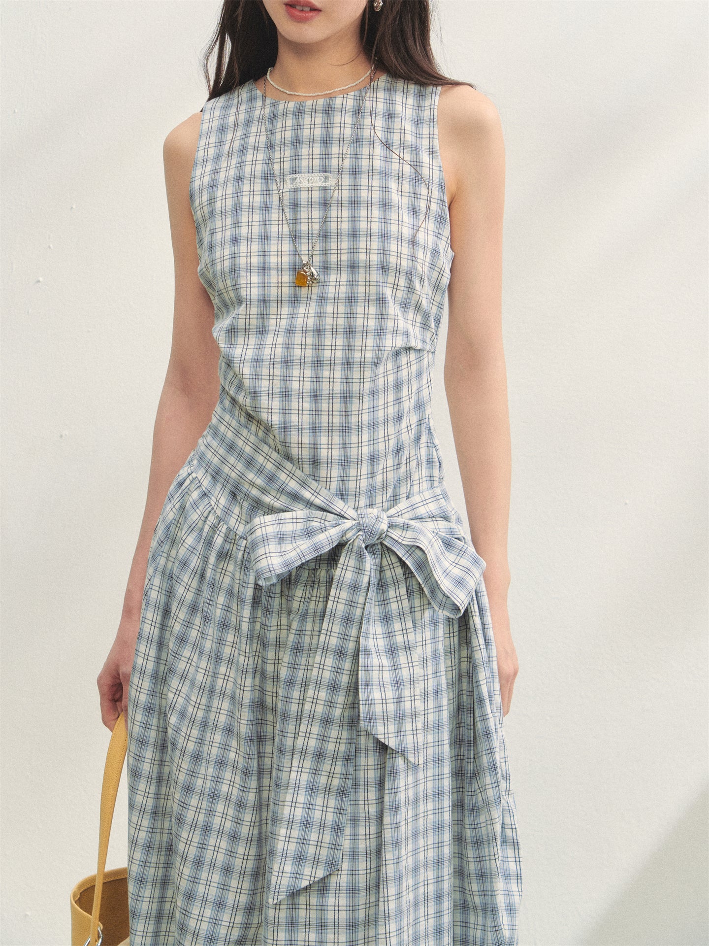 AsGony ASG25259 Plaid strap vest dress