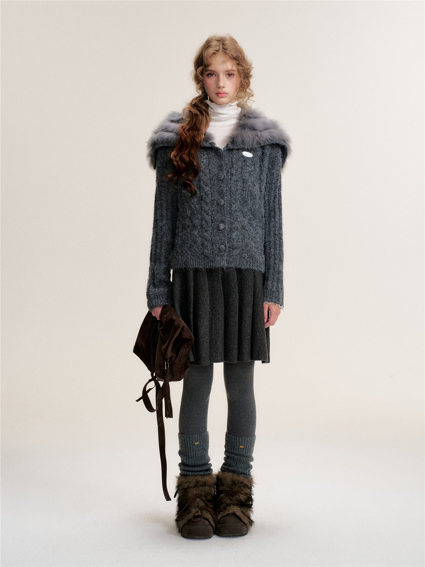 16DEWS 16D25457&16D25458 Twisted knit long sweater cardigan