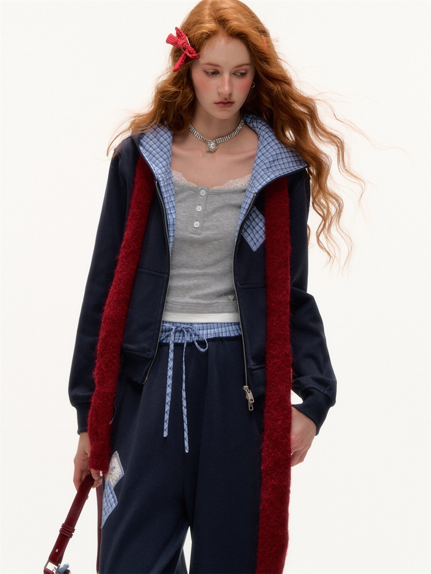 AsGony ASG25414 Lace fake three piece contrasting camisole