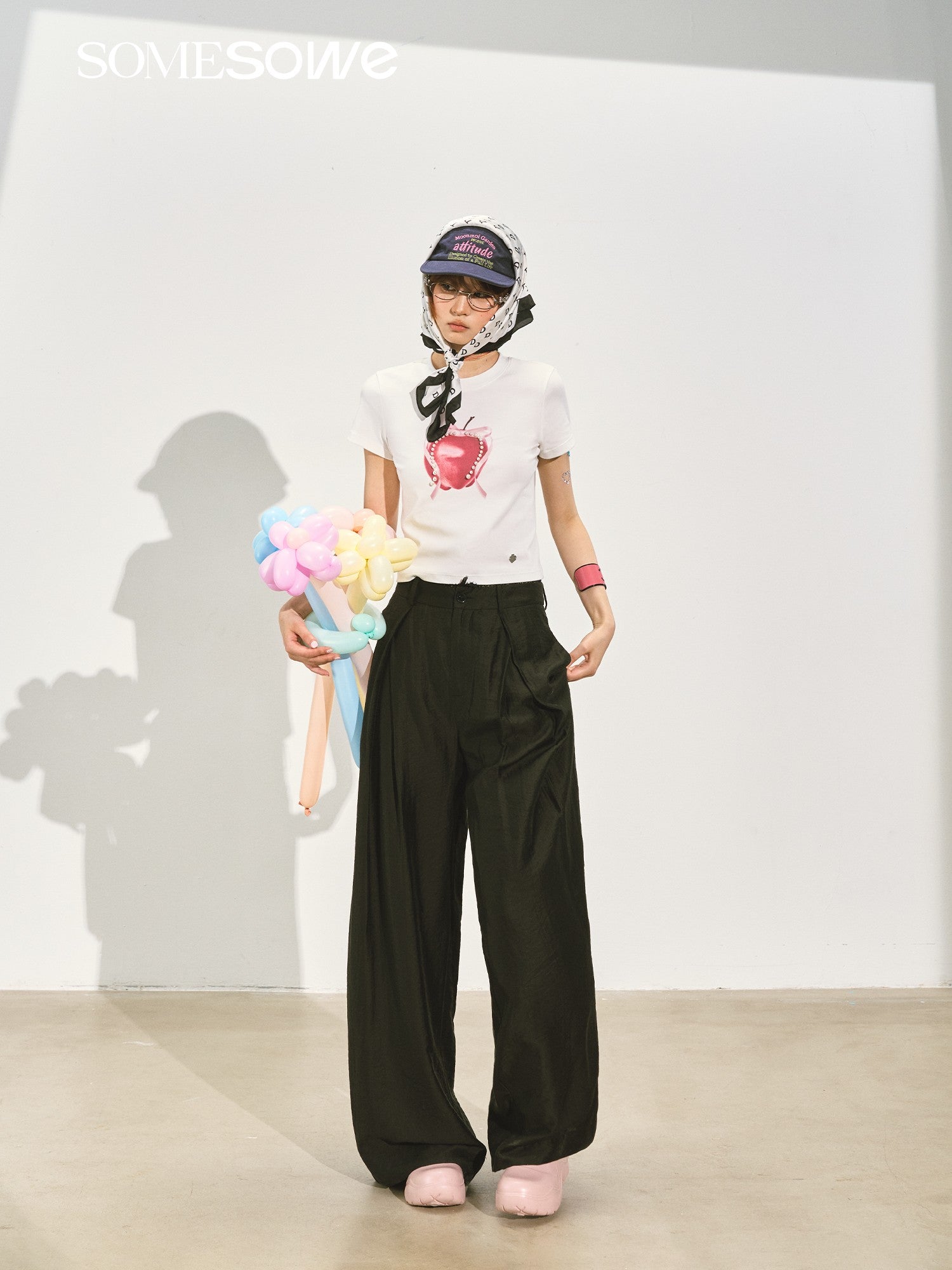 SOMESOWE S2508125 Pearlescent organza cool trousers (3color)