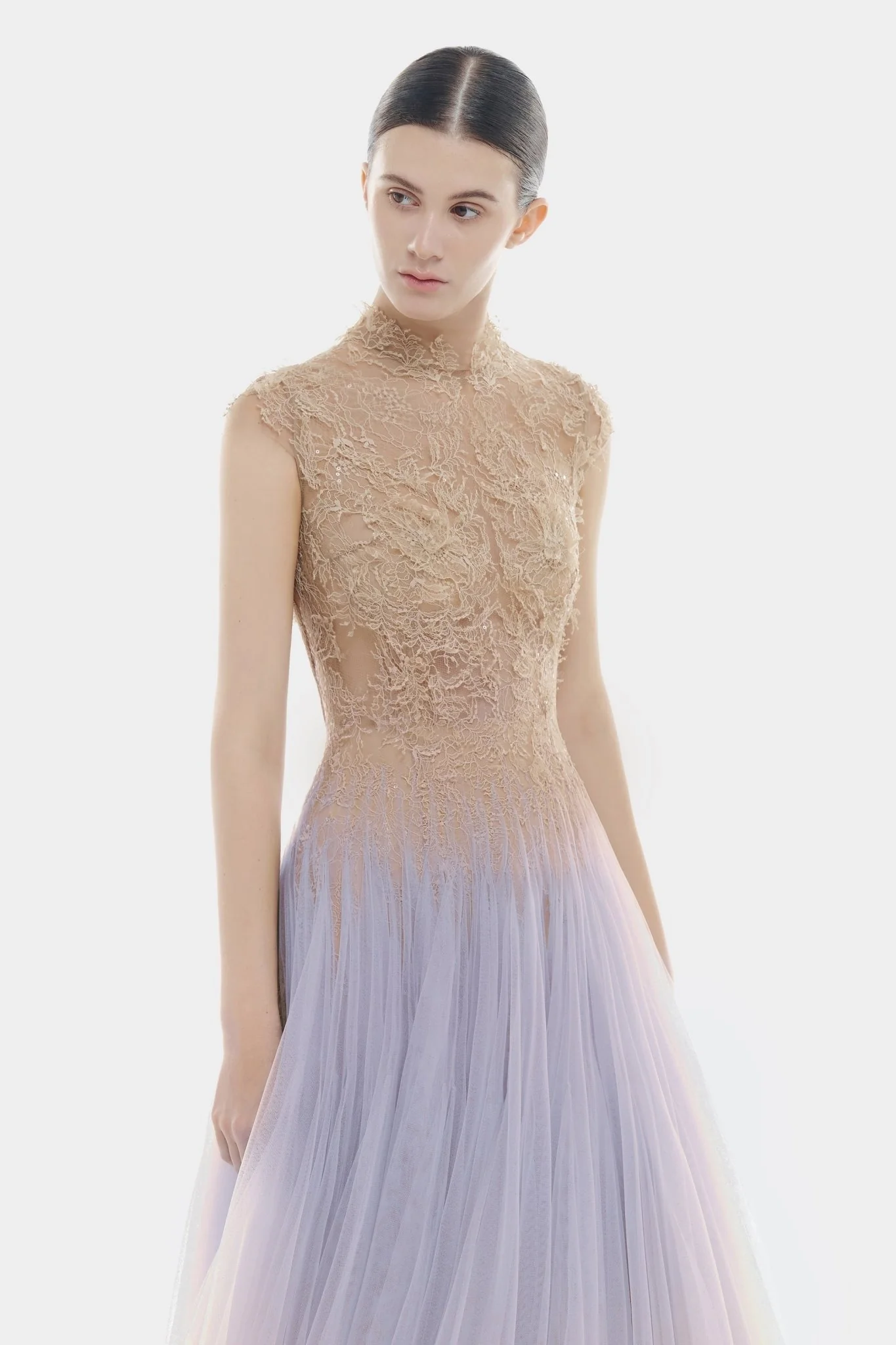 Montsand Violet Ombre Lace Midi Dres