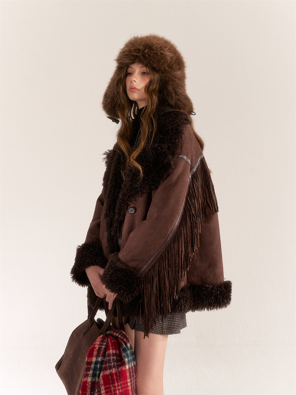 AsGony ASG24530 Suede & Fur Coat(2color)