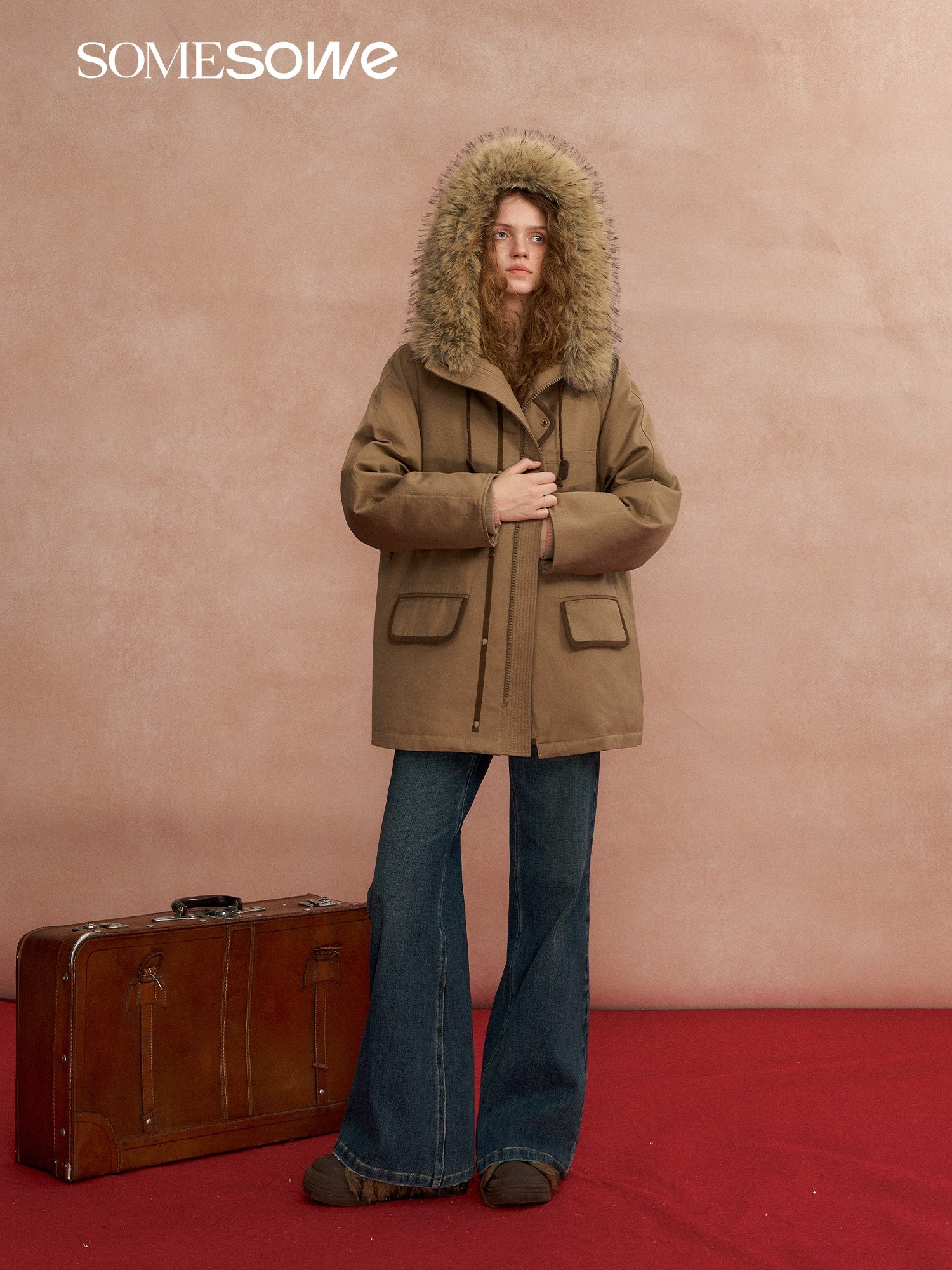 SOMESOWE S2508291 Hooded workwear Parker down jacket