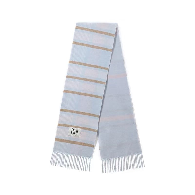EDGII ED50AW11001&ED50AW11002 Plaid double-sided wool scarf