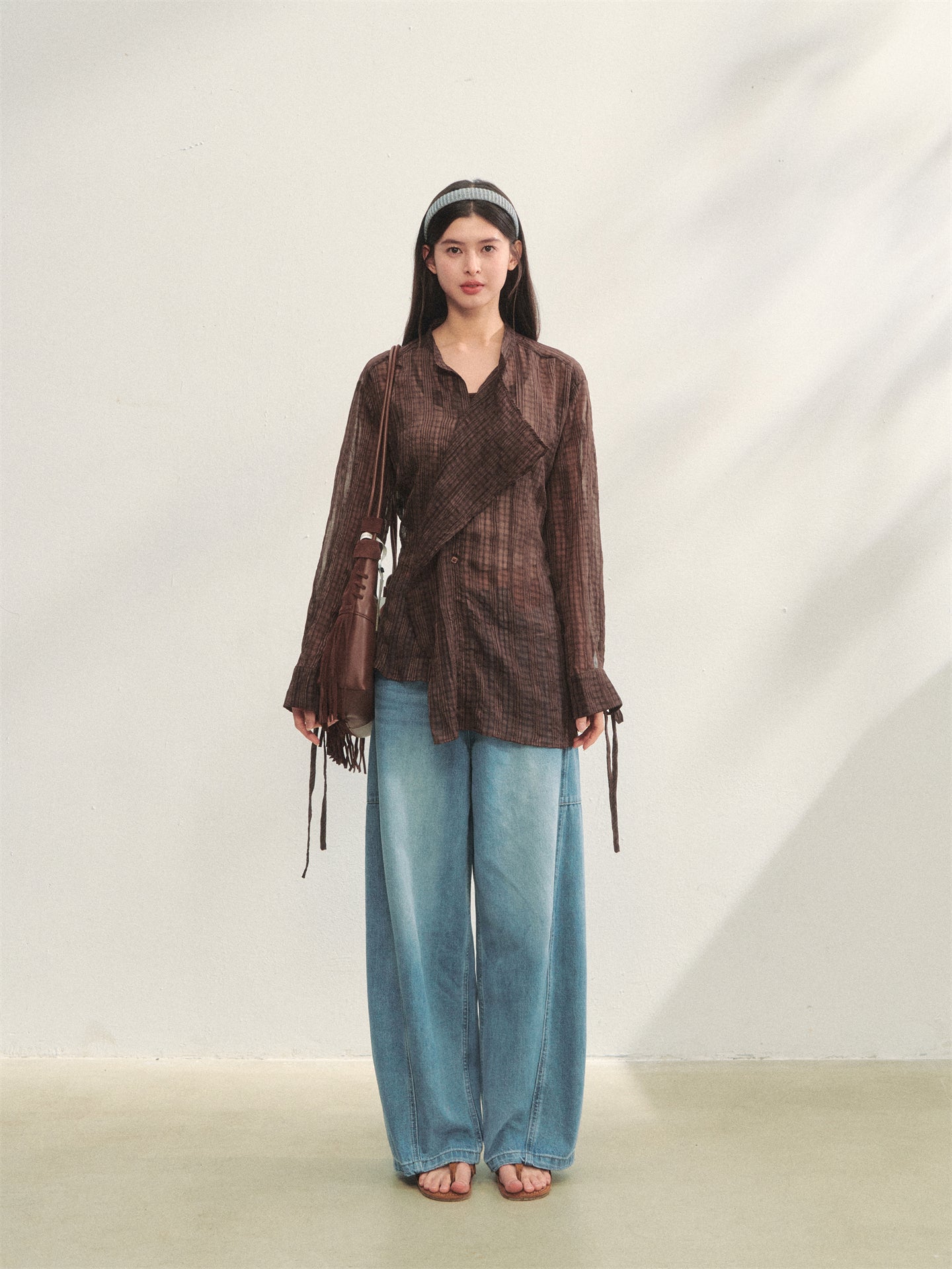 AsGony ASG25285 Irregular texture sunscreen shirt (2color)