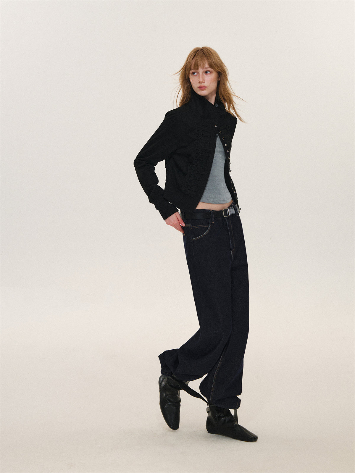 Asgony ASG26608 Suede Lace-Trim Jacket