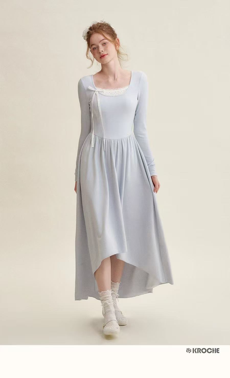 Kroche French style lace patchwork dress