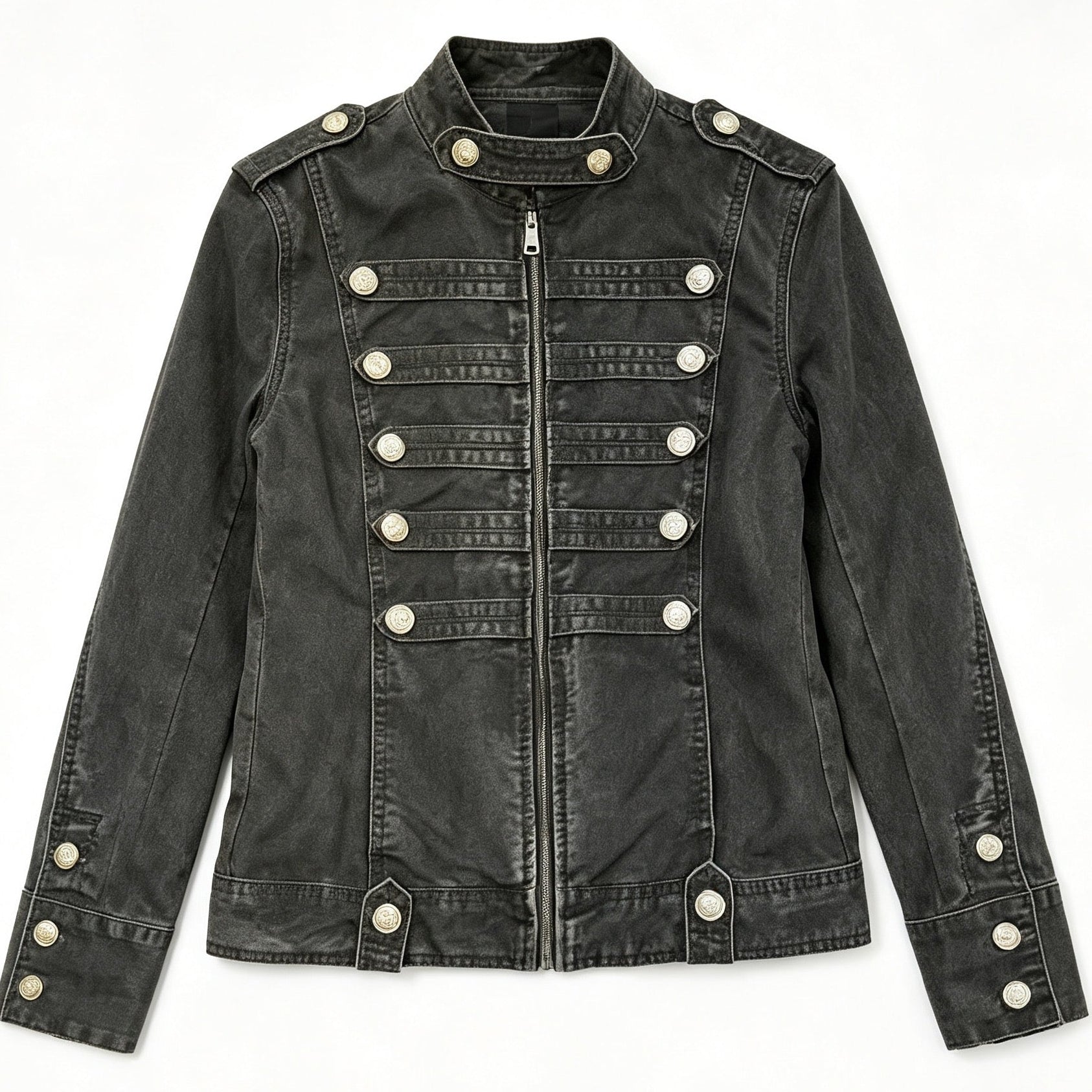 Hussar Epaulet Zip Jacket with Metal Button(2color)